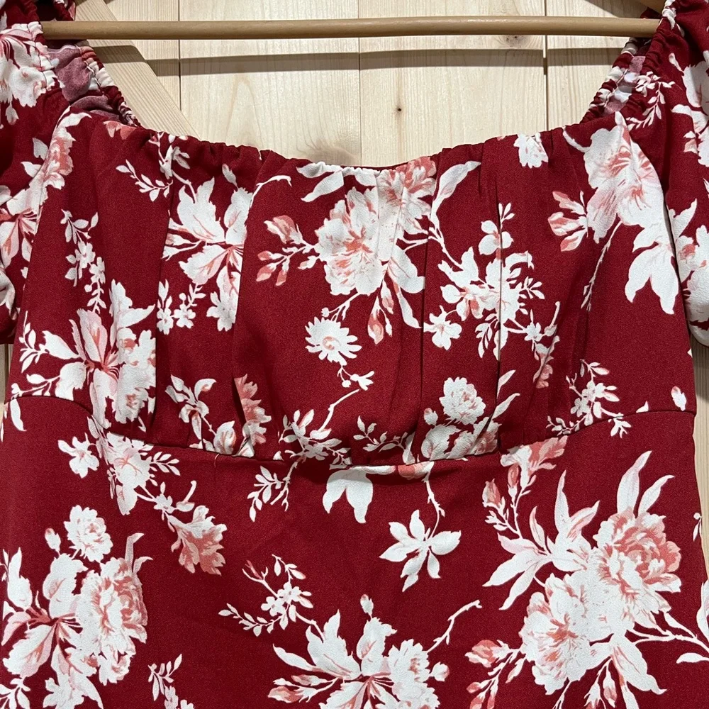 NWT Abercrombie & Fitch Off-the-Shoulder Floral Mini Dress, Size Medium. - Picture 4 of 10